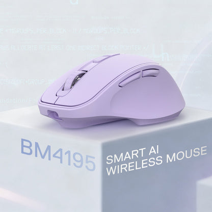 Redragon EU BM4195 AI Smart Wireless Mouse, 2.4G & BT Computer Office Mouse, Translate & Voice Typing, 5 DPI Adjustable, Ergonomic Design, Long Battery Life, for Laptop/Desktop/PC, Purple