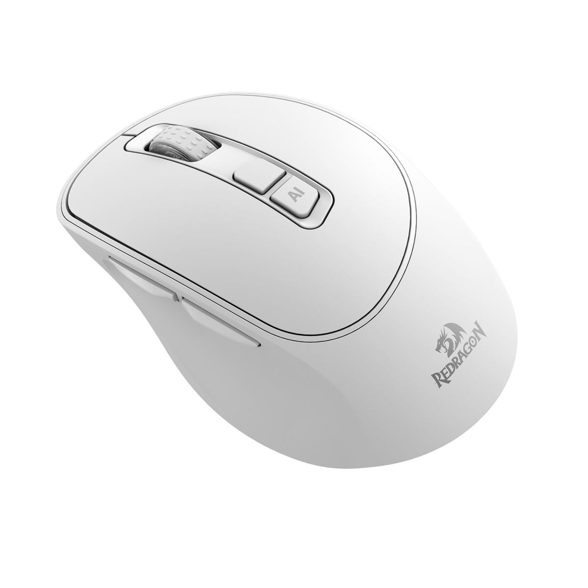 Redragon EU BM4195 AI Smart Wireless Mouse, 2.4G & BT Computer Office Mouse, Translate & Voice Typing, 5 DPI Adjustable, Ergonomic Design, Long Battery Life, for Laptop/Desktop/PC, White