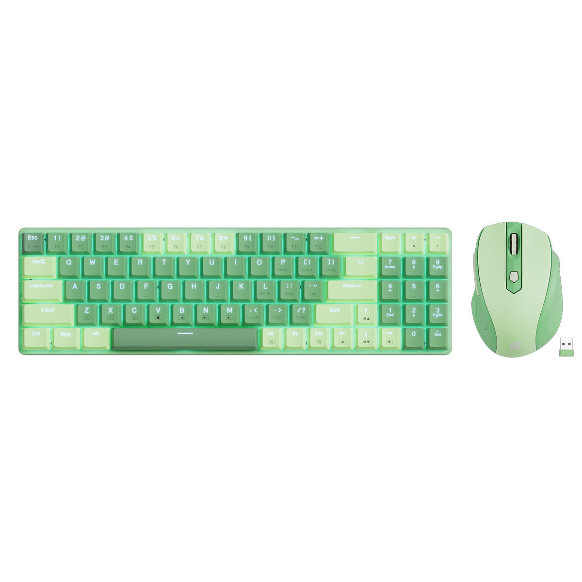Redragon EU BS8772 Wireless Keyboard and Mouse Combo, 75% 78 Keys 2.4Ghz Wireless Low-Profile Mechanical Keyboard w/Rechargeable Battery, Single Blue Blacklight, 2400 DPI Ergonomic Mouse