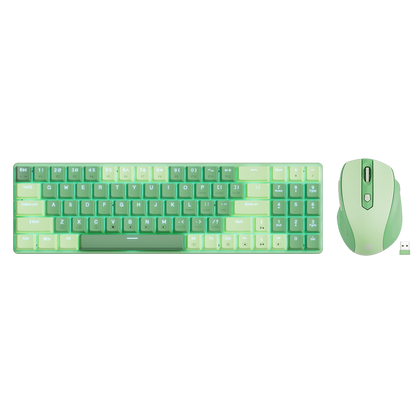 Redragon EU BS8772 Wireless Keyboard and Mouse Combo, 75% 78 Keys 2.4Ghz Wireless Low-Profile Mechanical Keyboard w/Rechargeable Battery, Single Blue Blacklight, 2400 DPI Ergonomic Mouse
