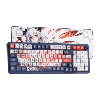 Redragon EU K686 PRO 98 Keys Wireless Gasket RGB Gaming Keyboard, 3-Modes Anime Mechanical Keyboard w/Hot-Swap Socket, Dedicated Knob Control & Sound Absorbing Pads, Custom Hi-Fi Linear Switch