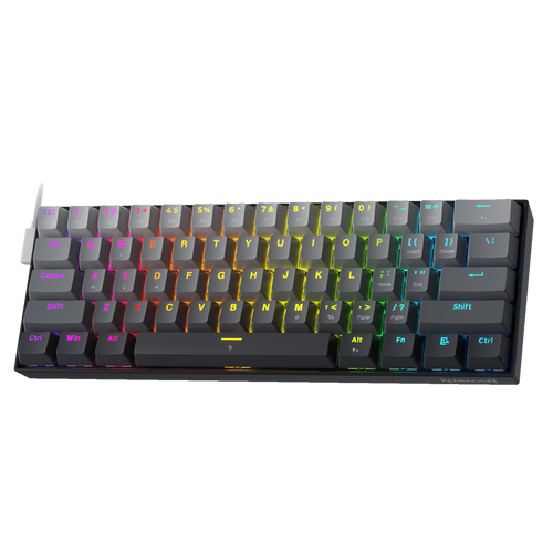Redragon EU K617 Rapid Trigger Gaming Keyboard, 60% Wired Mechanical Keyboard w/ 8k Hz Polling Rate, Hyper-Fast 0.2mm Actuation Custom Magnetic Switch Adjustable via Software, Misty Grey