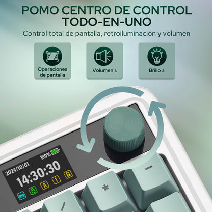 Redragon K719 PRO Teclado Mecánico Gaming Inalámbrico Layout Español, 95 Teclas con Perilla de Control Todo en Uno