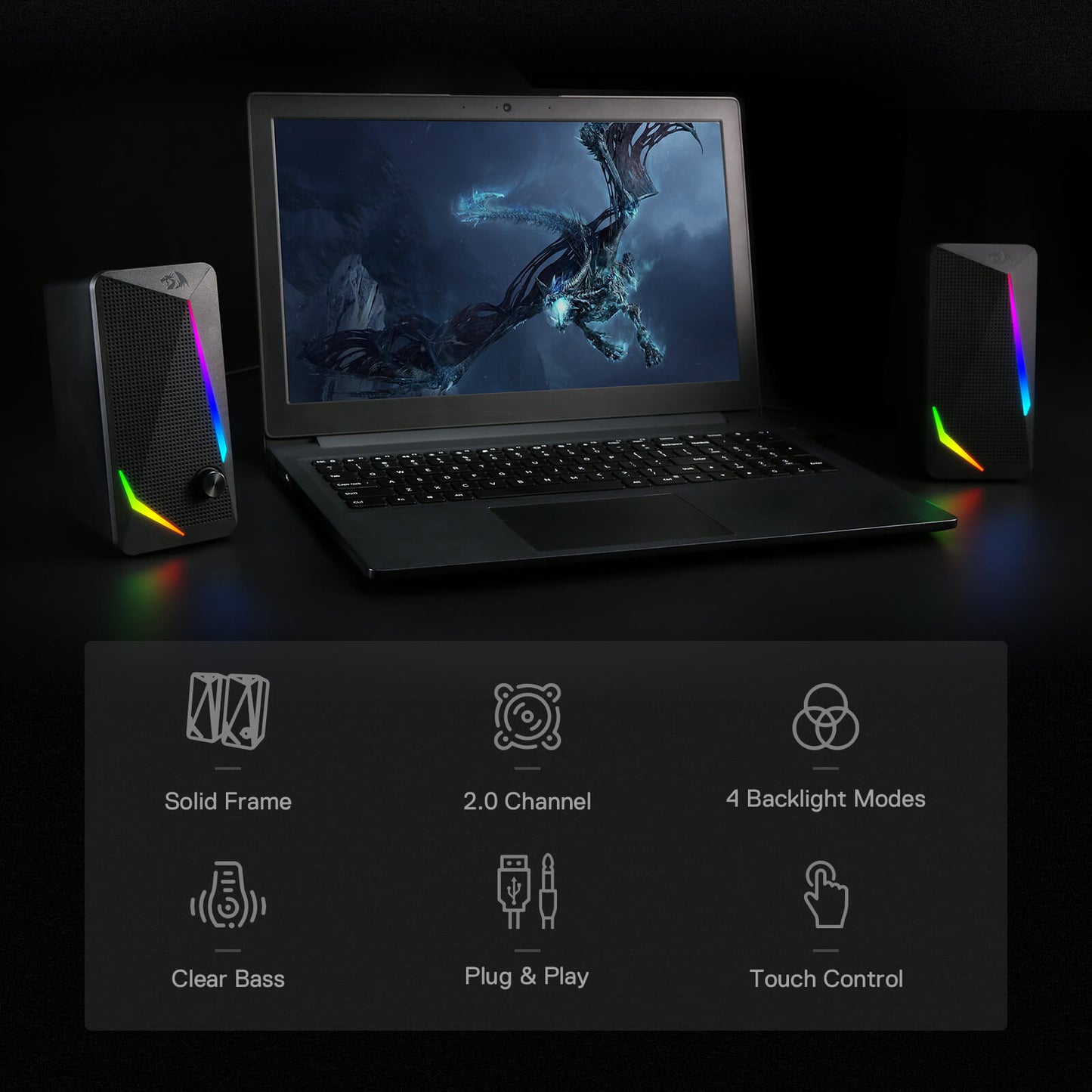 Redragon EU GS510 RGB Desktop Speakers