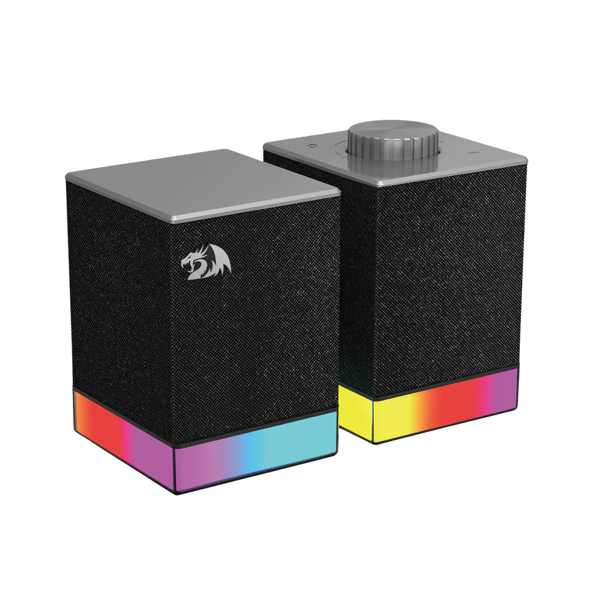 Redragon EU GS517 RGB Computer Speaker - 2.0 Stereo Sound System with BT & USB Dual Connectivity, 8 RGB Lighting Effects, Touch Controls & Volume Knob - Perfect for Gaming & Multimedia