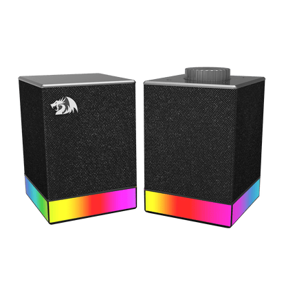 Redragon EU GS517 RGB Computer Speaker - 2.0 Stereo Sound System with BT & USB Dual Connectivity, 8 RGB Lighting Effects, Touch Controls & Volume Knob - Perfect for Gaming & Multimedia