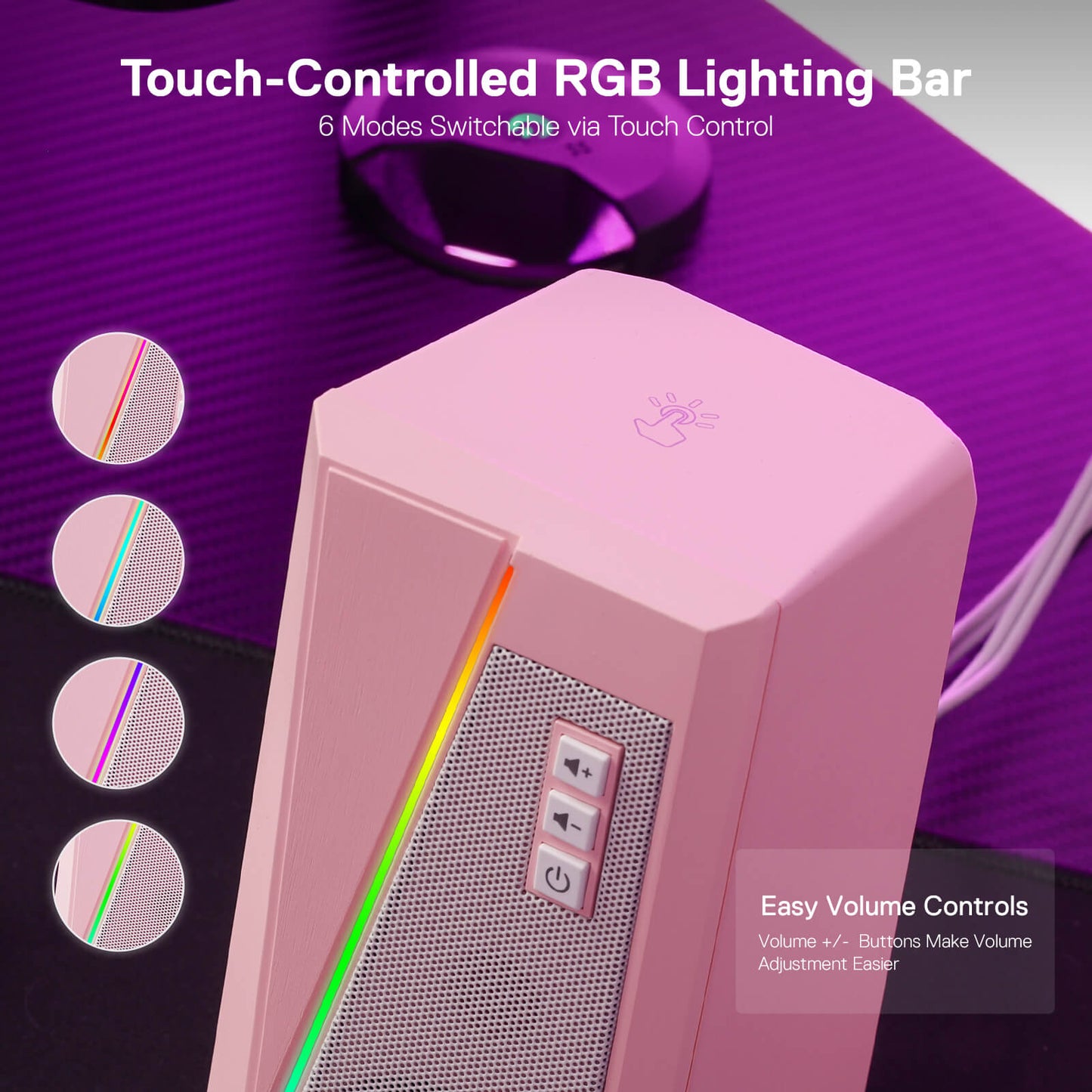 Redragon EU  GS520 RGB Pink Speakers