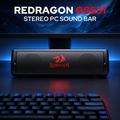 Redragon GS531 Wired 2.0 Channel Sound Desktop Computer Speakers, classic black
3W PC Soundbar with Detachable Panel, Plug & Play USB Powered PC Gaming Speaker, Easy-Access Volume Control