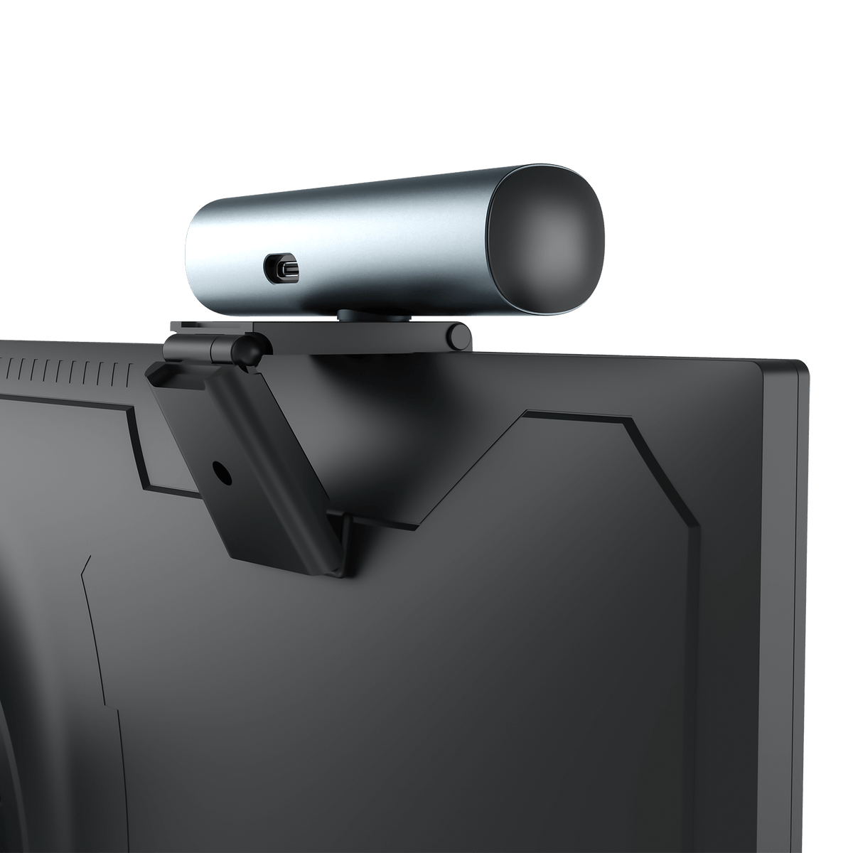 Redragon EU GW911 4K Webcam mounted on a monitor with a black background