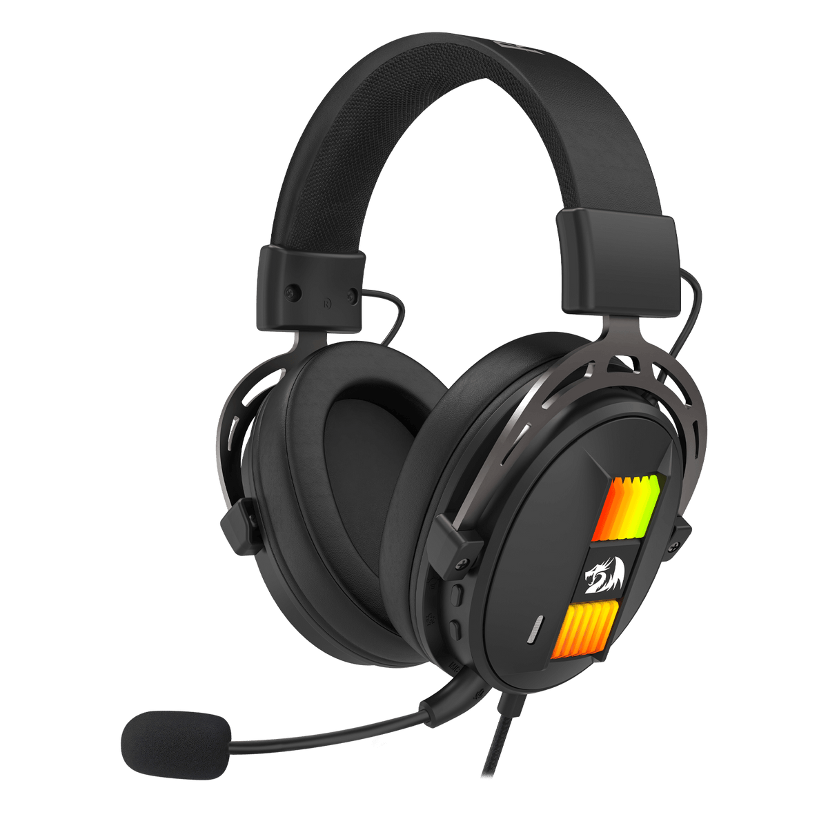 Redragon EU H375 Wired Gaming Headset, 53mm Drivers 7.1 Surround Sound, Detachable Noise Cancelling Mic, USB Computer Headset with RGB, Lightweight Design for PC/Laptop/PS4