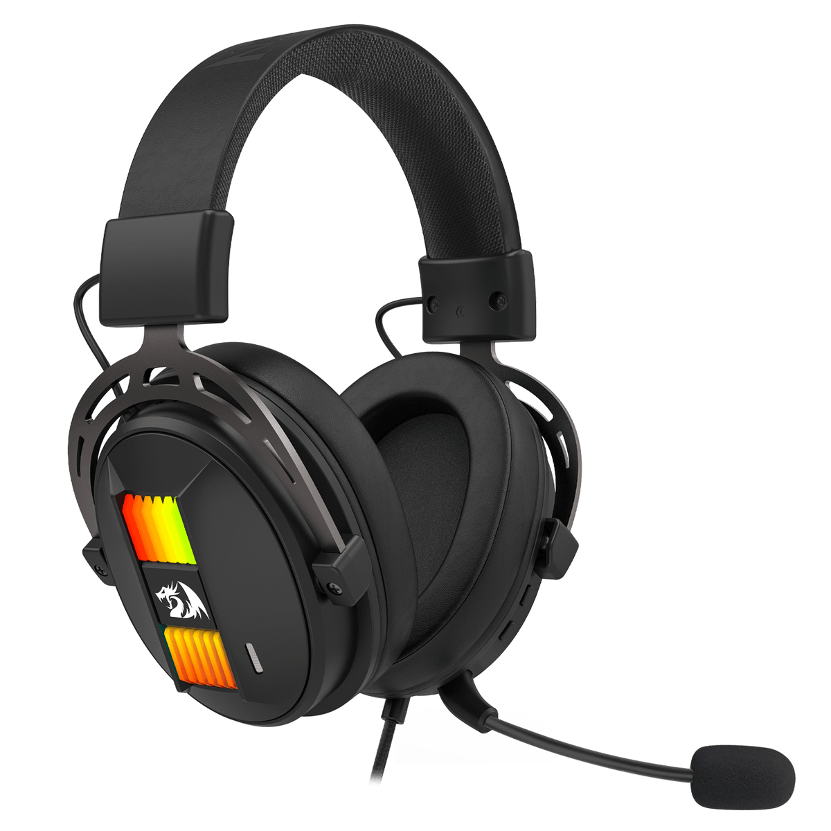 Redragon EU H375 Wired Gaming Headset, 53mm Drivers 7.1 Surround Sound, Detachable Noise Cancelling Mic, USB Computer Headset with RGB, Lightweight Design for PC/Laptop/PS4