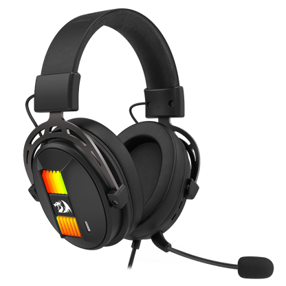 Redragon EU H375 Wired Gaming Headset, 53mm Drivers 7.1 Surround Sound, Detachable Noise Cancelling Mic, USB Computer Headset with RGB, Lightweight Design for PC/Laptop/PS4