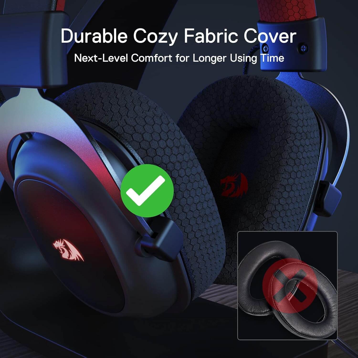 Redragon EU H510 PRO 3-Mode RGB Gaming Headset - 7.1 Surround Sound - 53MM Audio Drivers in Memory Foam Ear Pads w/Durable Fabric Cover- Multi Platforms Headphone - USB Powered for PC/PS4/NS