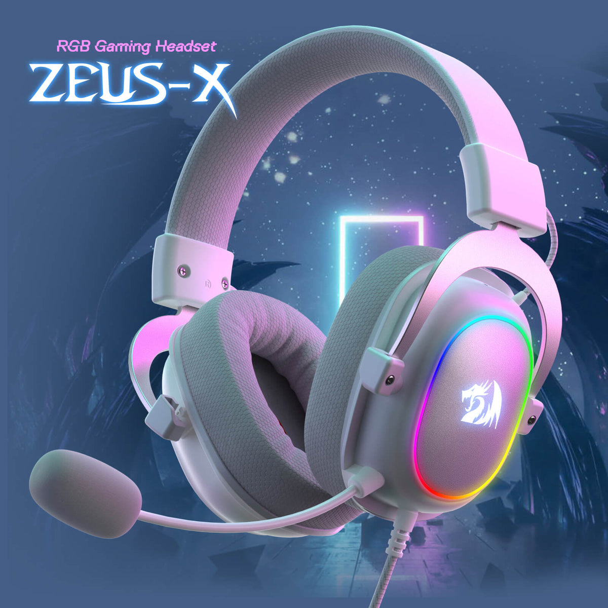 Redragon EU H510 Zeus-X RGB White Wired Gaming Headset - 7.1 Surround Sound