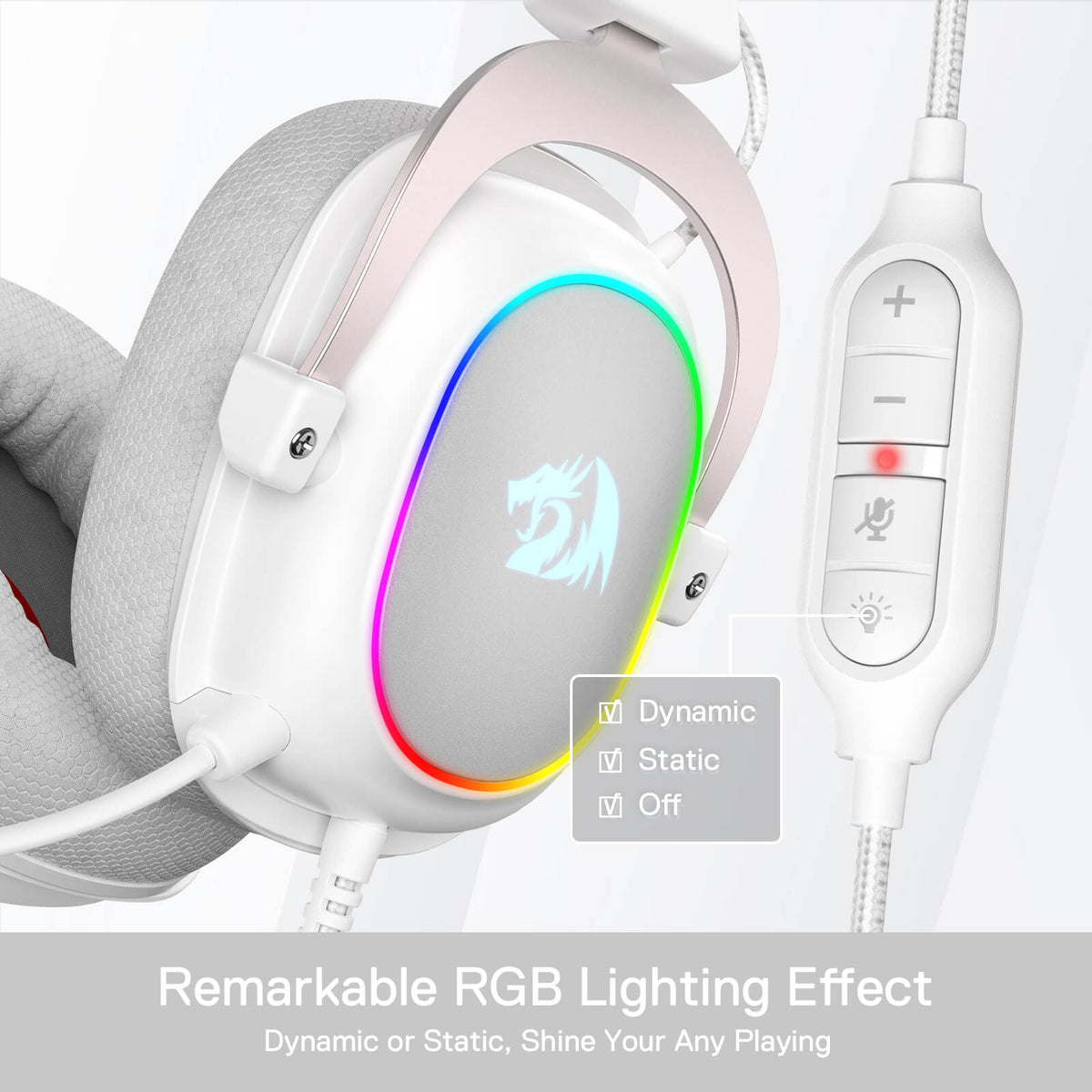 Redragon EU H510 Zeus-X RGB White Wired Gaming Headset - 7.1 Surround Sound