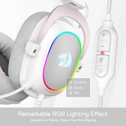 Redragon EU H510 Zeus-X RGB White Wired Gaming Headset - 7.1 Surround Sound