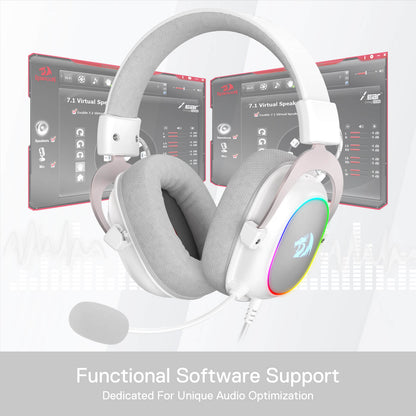Redragon EU H510 Zeus-X RGB White Wired Gaming Headset - 7.1 Surround Sound