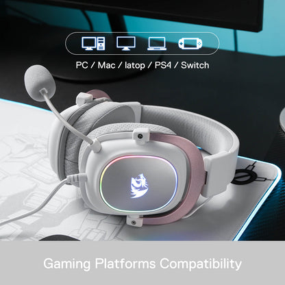Redragon EU H510 Zeus-X RGB White Wired Gaming Headset - 7.1 Surround Sound