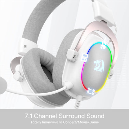 Redragon EU H510 Zeus-X RGB White Wired Gaming Headset - 7.1 Surround Sound