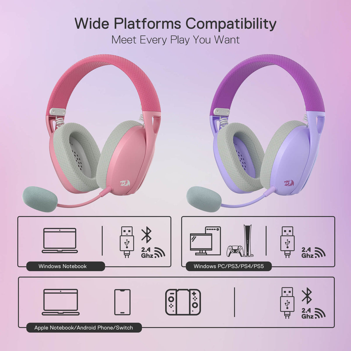 Redragon EU H848 Bluetooth Wireless Gaming Headset
