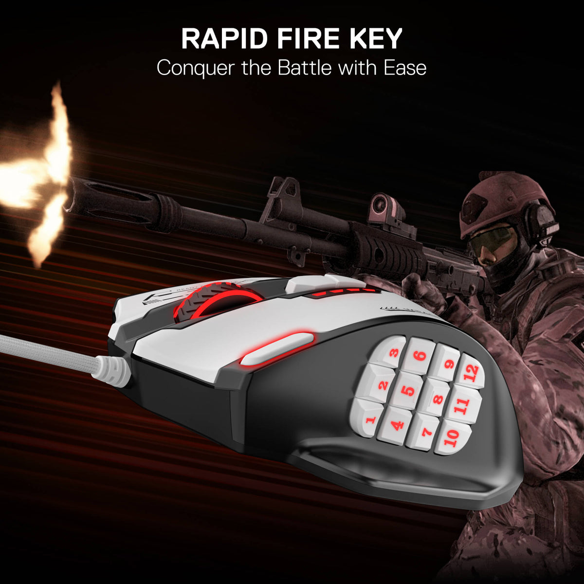 Redragon EU M908 Impact RGB LED MMO Gaming Mouse Optical Wired Ergonomic Mouse with Max 24,000DPI, High Precision