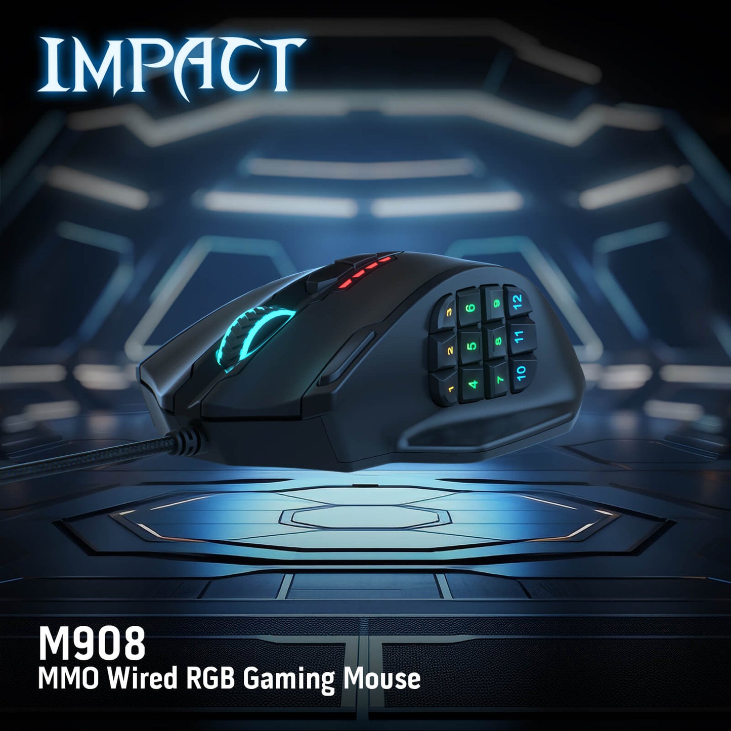Redragon EU Impact M908 RGB MMO Laser Wired Gaming Mouse