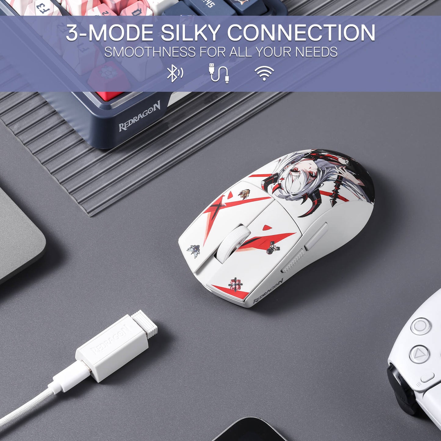 Redragon EU, 3-mode silky connection smoothness for all your needs