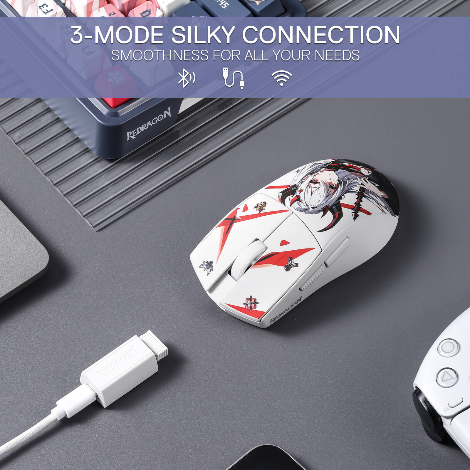 Redragon EU, 3-mode silky connection smoothness for all your needs