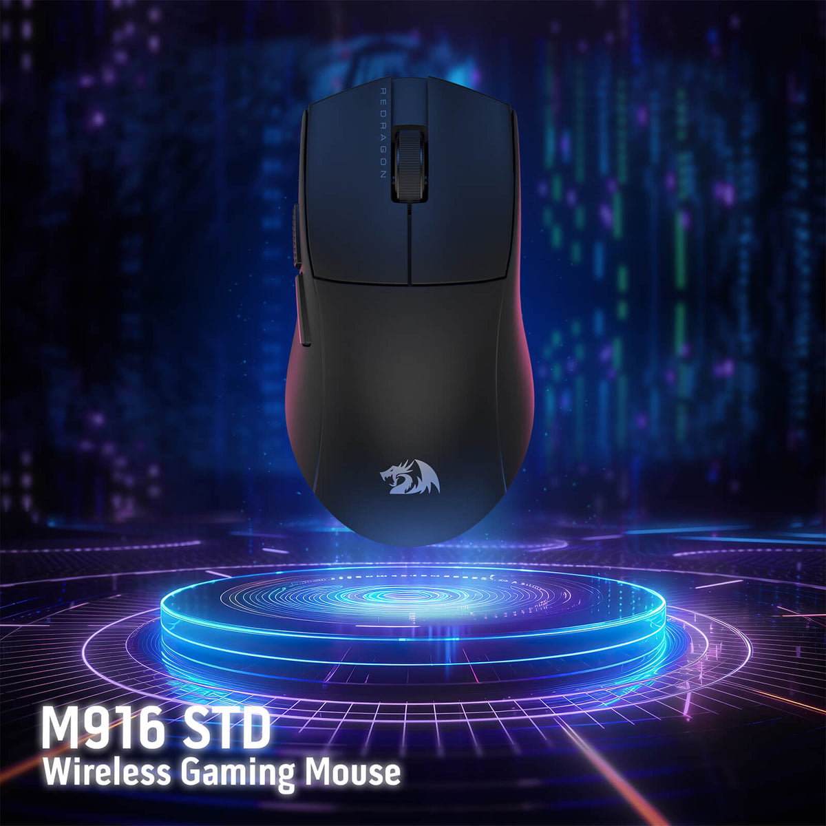 Redragon EU M916 STD 3-Mode Wireless Gaming Mouse, 49G Ultra-Light 24K DPI Mice w/Ergonomic Natural Grip Build, Full Programmable Buttons, Software Supports DIY Keybinds & DPI