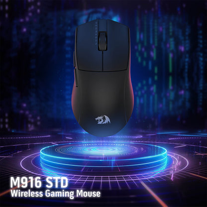 Redragon EU M916 STD 3-Mode Wireless Gaming Mouse, 49G Ultra-Light 24K DPI Mice w/Ergonomic Natural Grip Build, Full Programmable Buttons, Software Supports DIY Keybinds & DPI