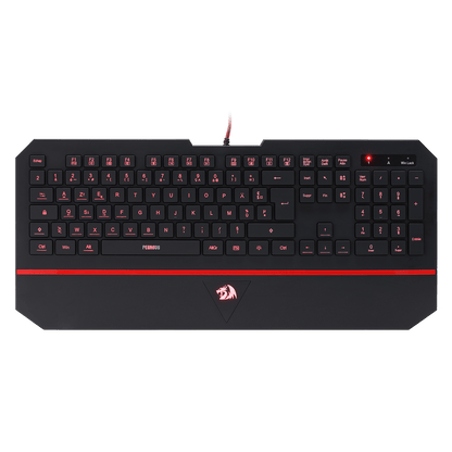Redragon EU K502 Clavier De Jeu À Membrane Filiaire、avec Repose-Poignet、Touches Multimédia、Mince、Durable、Silencieux、Ergonomique、AZERTY FR、Parfait pour Ordinateur、Idéal pour Les Players、Noir