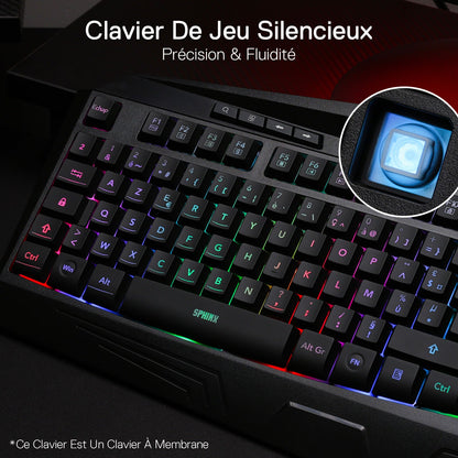 Redragon EU Gaming keyboard with membrane keys on a dark background, featuring the brand 'Sphinx'.