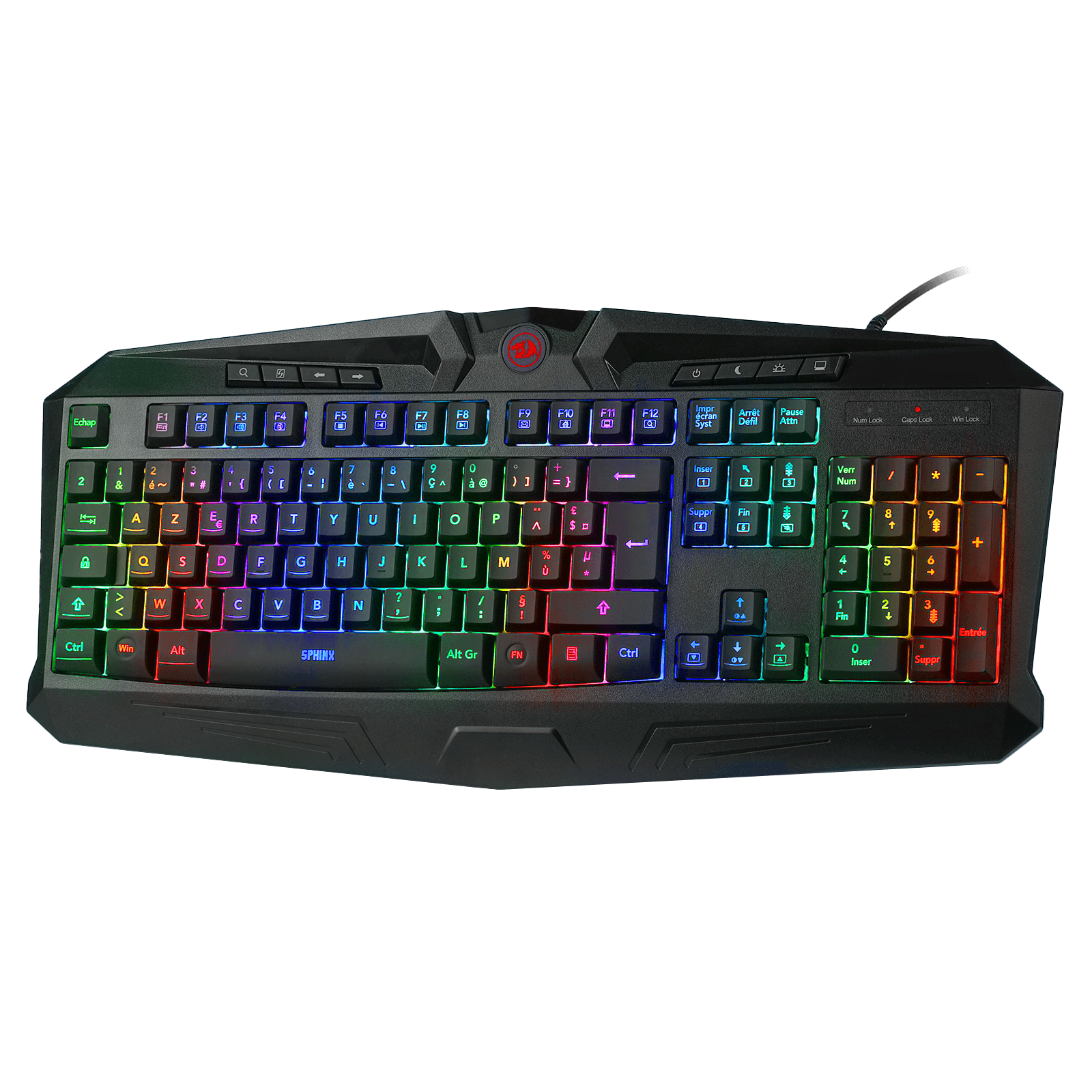 Redragon EU K503 AZERTY Wired Gaming Keyboard, RGB LED Backlight, Multimedia Keys, Silent Membrane Keyboard with Wrist Rest for Windows PC (Black)