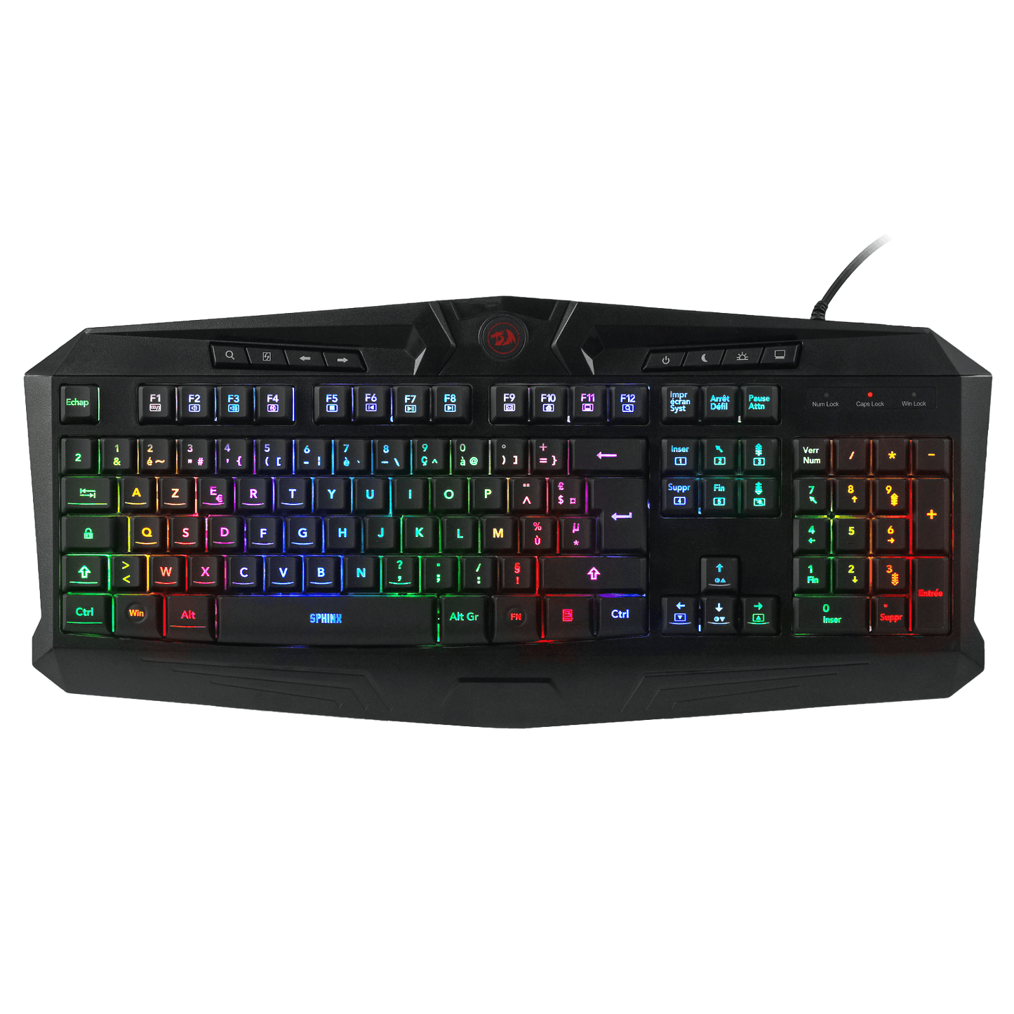 Redragon EU K503 AZERTY Wired Gaming Keyboard, RGB LED Backlight, Multimedia Keys, Silent Membrane Keyboard with Wrist Rest for Windows PC (Black)