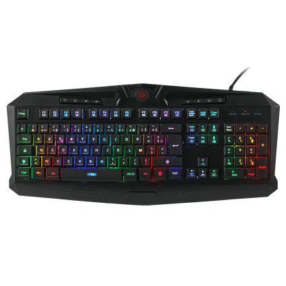 Redragon EU K503 AZERTY Wired Gaming Keyboard, RGB LED Backlight, Multimedia Keys, Silent Membrane Keyboard with Wrist Rest for Windows PC (Black)