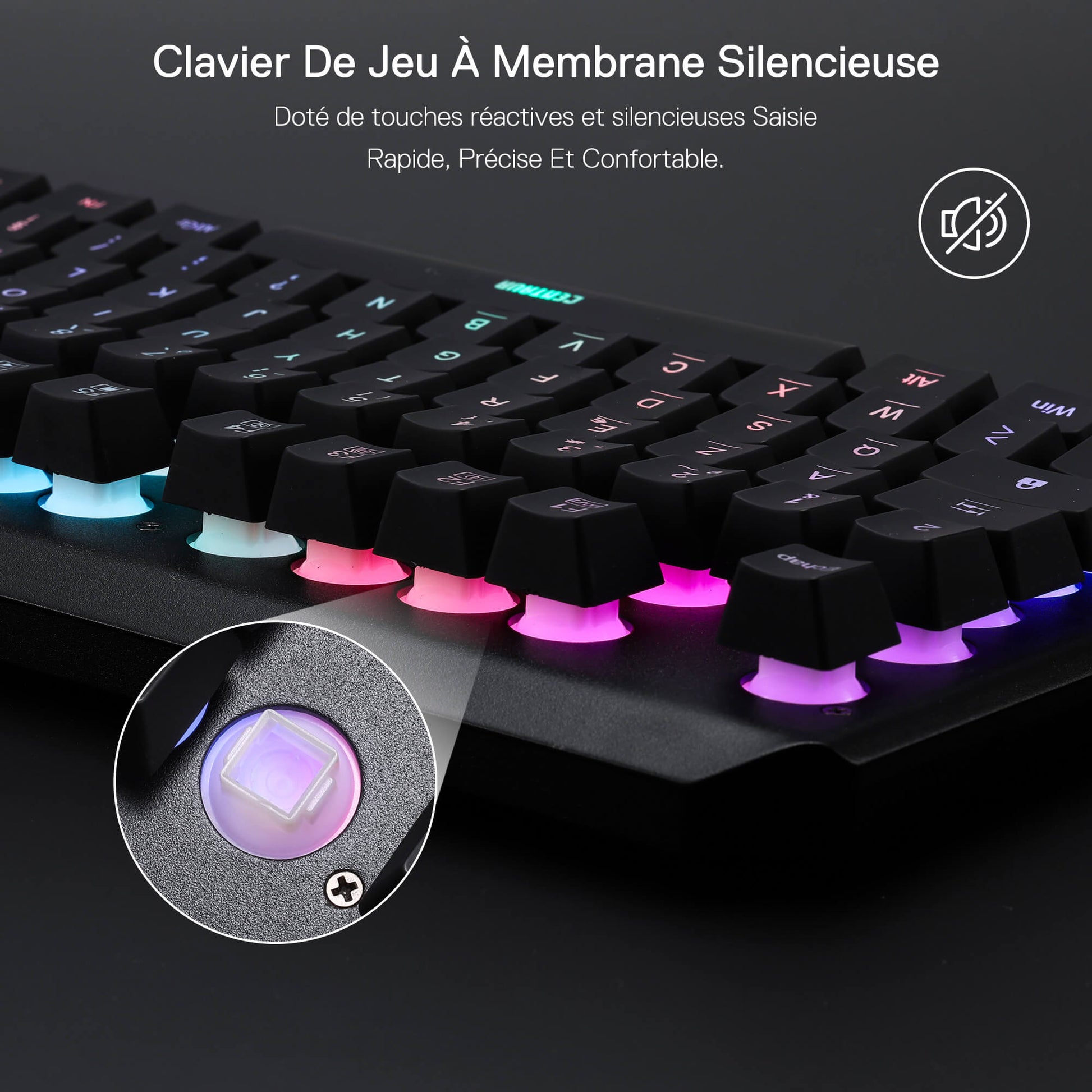 Redragon EU Keyboard with RGB lighting on a dark background