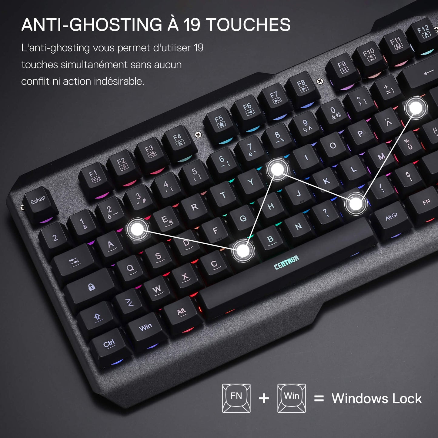 Redragon EU Mechanical keyboard with anti-ghosting feature on a dark background