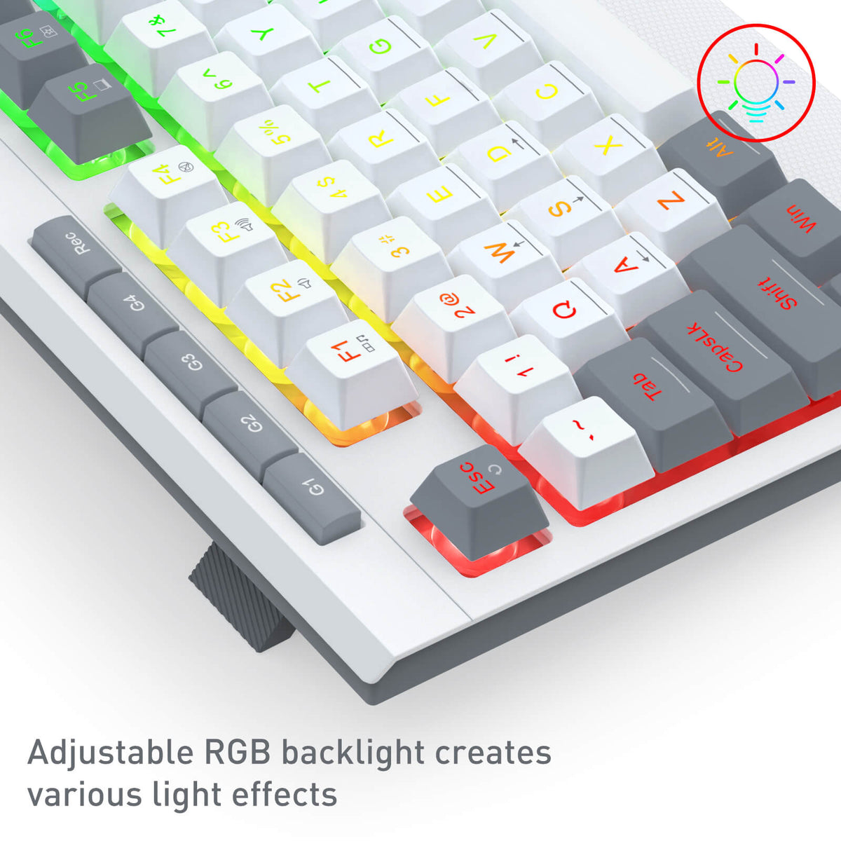 Redragon EU K525 RGB Backlit Membrane Gaming Keyboard with Multimedia Keys, Linear Mechanical-Feel Switch, 4 Extra On-Board Macro Keys, Dedicated Media Control, Detachable Wrist Rest