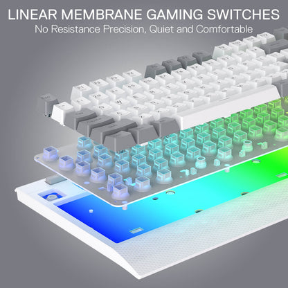 Redragon EU K525 Keyboard with linear membrane gaming switches on a gray background