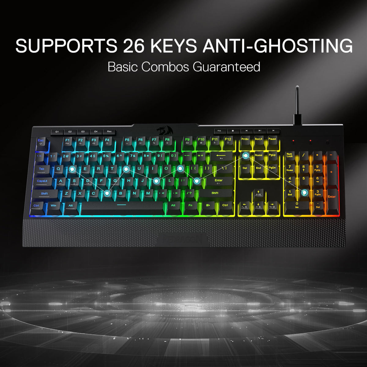 Redragon EU K525 gaming keyboard supports 26 keys anti-ghosting