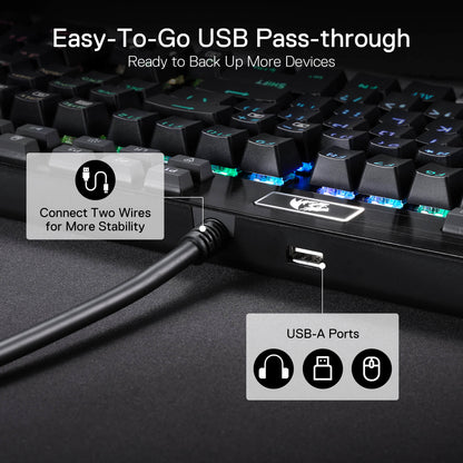 Redragon EU K550 RGB Gaming Keyboard, 104 Keys + 12 Macro G Keys Wired Mechanical Keyboard w/Aluminum Top Plate, Custom Clicky Purple Switch, Extra USB Port & Wrist Rest