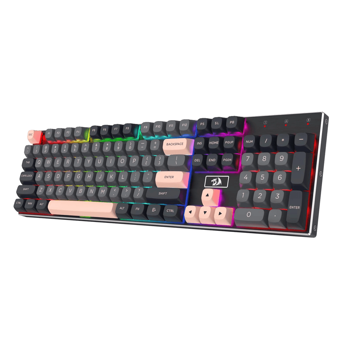Redragon EU K556 SE Wired Gaming Keyboard, 104 Keys Hot-Swap Mechanical Keyboard w/Original Aluminum Base, Upgraded Socket, Noise Dampening Kit, PBT Keycaps & Custom Linear Switch, Dawn Sakura Color