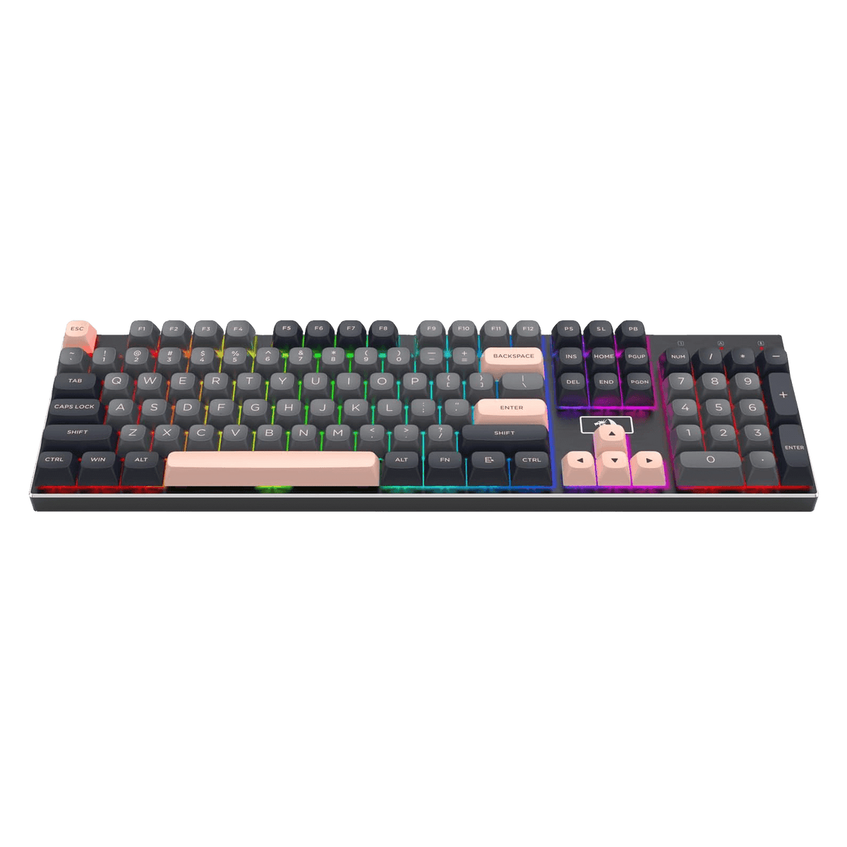 Redragon EU K556 SE Wired Gaming Keyboard, 104 Keys Hot-Swap Mechanical Keyboard w/Original Aluminum Base, Upgraded Socket, Noise Dampening Kit, PBT Keycaps & Custom Linear Switch, Dawn Sakura Color
