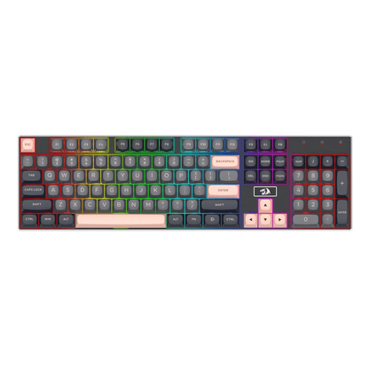 Redragon EU K556 SE Wired Gaming Keyboard, 104 Keys Hot-Swap Mechanical Keyboard w/Original Aluminum Base, Upgraded Socket, Noise Dampening Kit, PBT Keycaps & Custom Linear Switch, Dawn Sakura Color