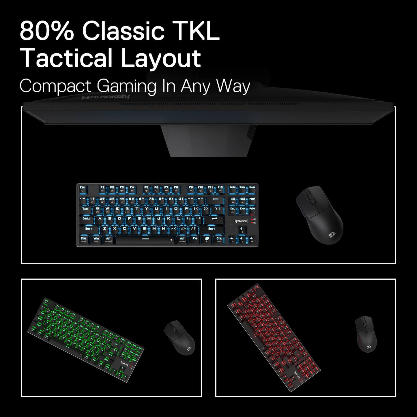 Redragon EU K556 TKL RGB Wired/Tri-Mode Wireless Mechanical Gaming Keyboard