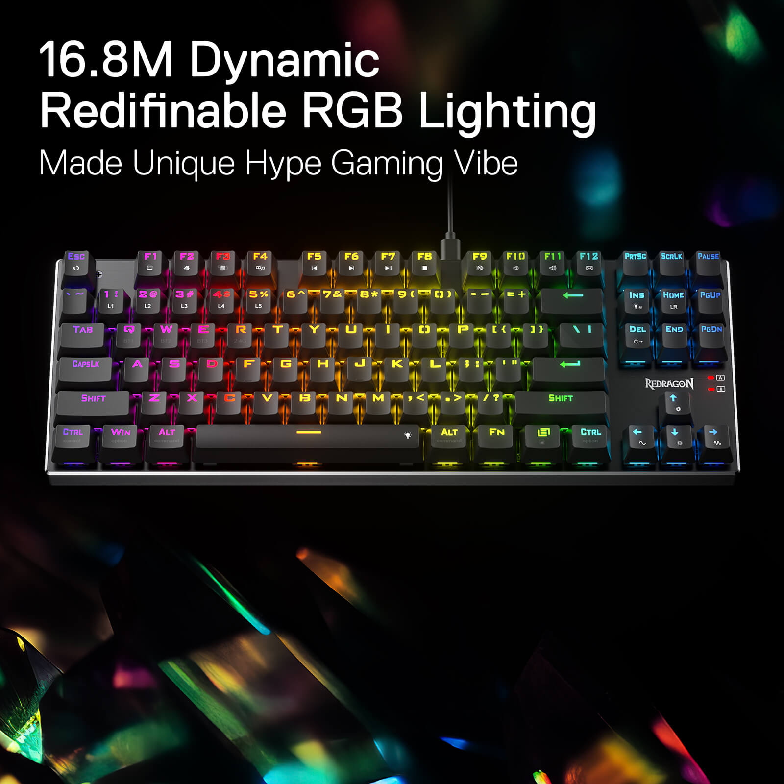 Redragon EU K556 TKL RGB Wired/Tri-Mode Wireless Mechanical Gaming Keyboard