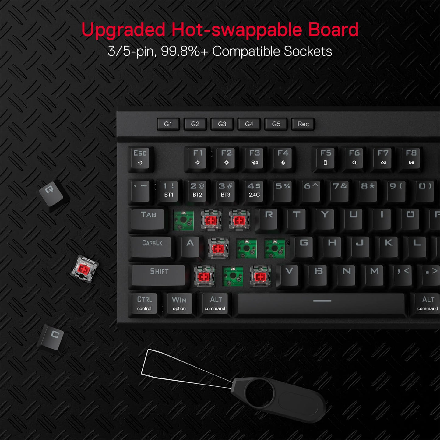 Redragon EU K580 PRO VATA RGB Backlit 3 Modes Mechanical Gaming Keyboard