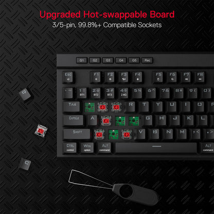 Redragon EU K580 PRO VATA RGB Backlit 3 Modes Mechanical Gaming Keyboard