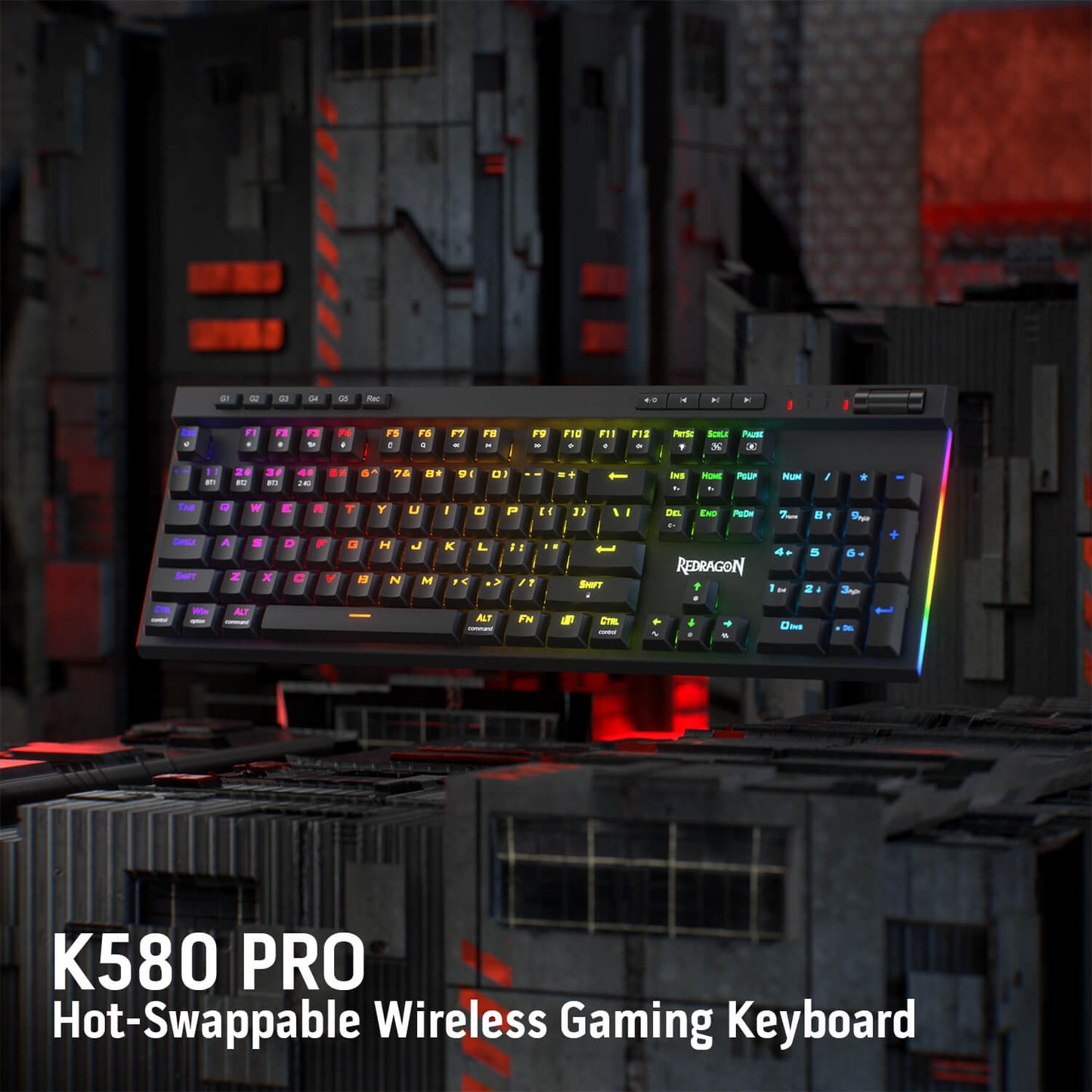 Redragon EU K580 PRO VATA RGB Backlit 3 Modes Mechanical Gaming Keyboard