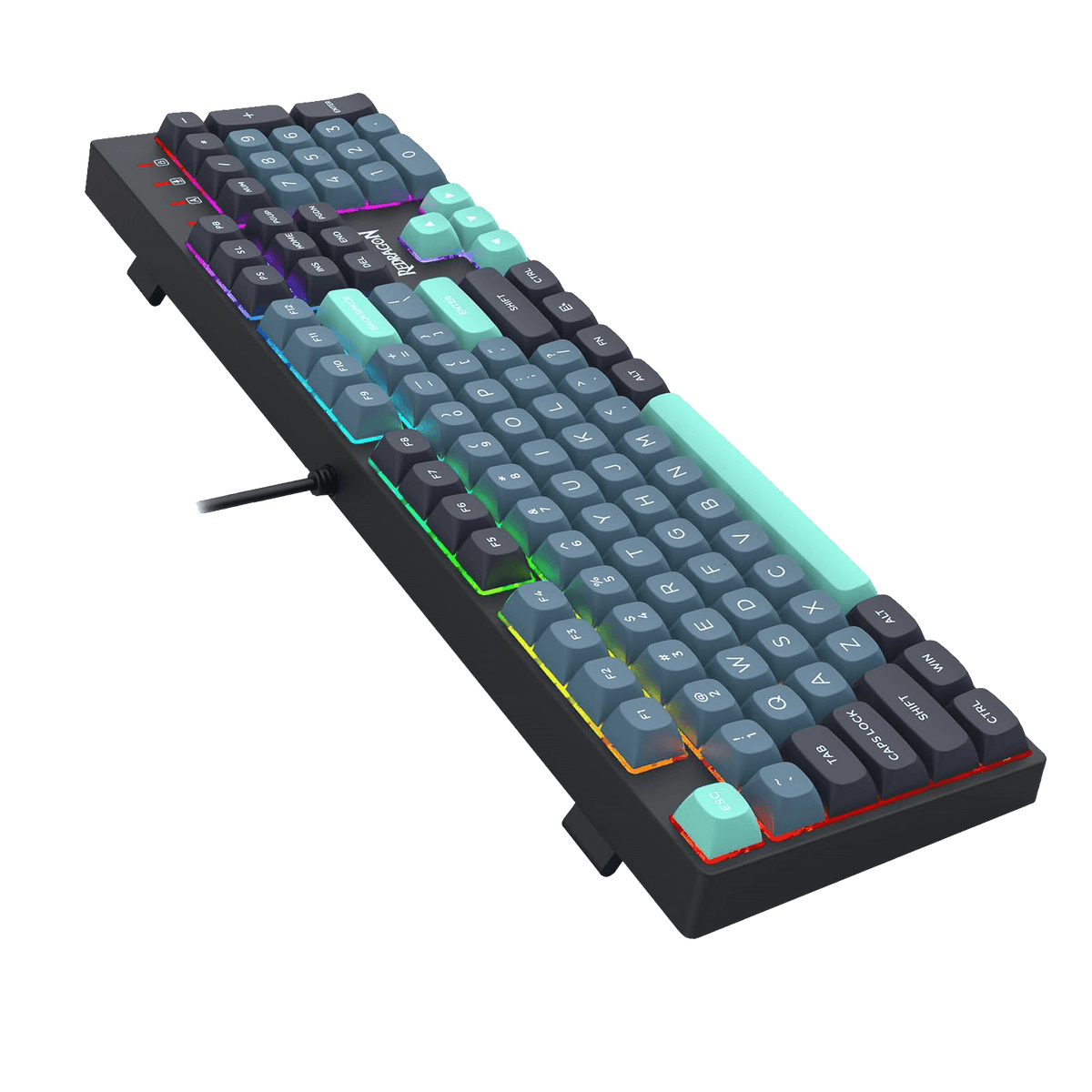 Redragon EU K582 SE Wired RGB Gaming Keyboard, 104 Keys Mechanical Keyboard w/Upgraded Hot-swappable Socket, Noise Dampening Kit, Mixed Color PBT Keycaps, Linear Red Switch